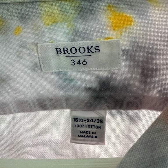 Hand Crafted Brooks Brothers Tie Dye button down shirt MENS 16 1/2 34 super nice - Picture 2 of 6